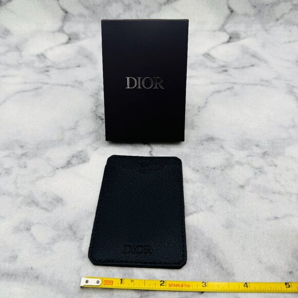 Dior Smartphone Card Holder,Black Leather,Slim Porte-Carte, 3.5x2.5 in-Boxed-NEW - Picture 6 of 9